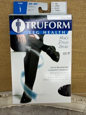 TRUFORM Men's Dress Compression Socks - Black